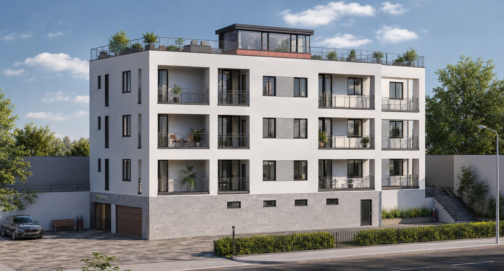Apart-hotel in Kumbor, street approach with entrance and parking